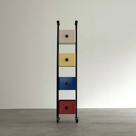 wagon-03031　4Tier Steel Storage Rack With Casters