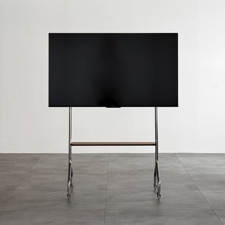 stand-03002　Stainless Steel Floor TV Mount with Shelf