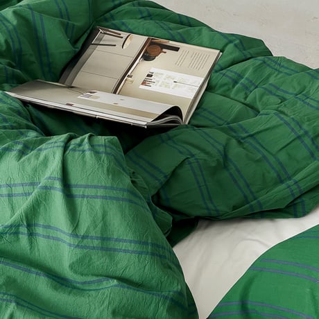 sheet-03004　Green Double Stripe Duvet Cover
