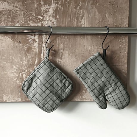 kitchen-03043　Cotton Oven Mitts and Pot Holders/Stripes,Graph Check