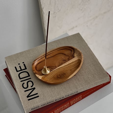 incenseholder-03056　Bulb Brass Acacia Plate Incense Holder