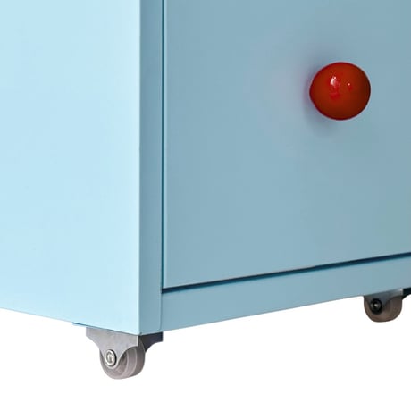 chest-03007　Blue × Red Steel Chest with Casters 3 Tiers