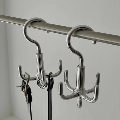wall-03079　360° Rotating Silver Octopus Hanger Hook Two-pieces