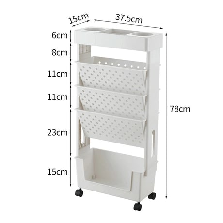 wagon-03027　Double Side Pocket Slim Wheeled Cart