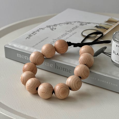 interior-03019　Natural Wood Ball Curtain Holder Sold Individually