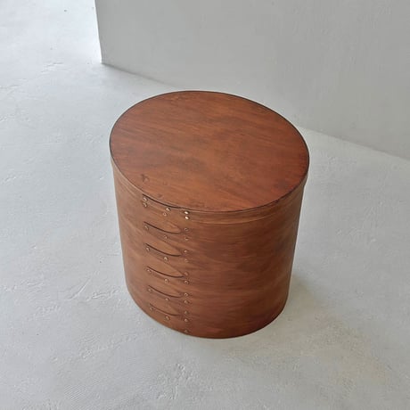 table-03102　Natural Wood SHAKER BOX Side Table Brown