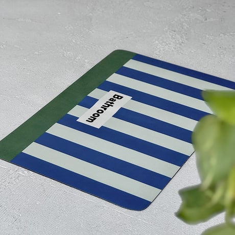 mat-03086　Bathroom Logo Stripe Diatomite Quick-Dry Mat