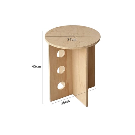 stool-03063　Natural Wood Whole Leg Stool