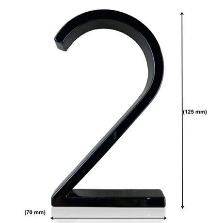 sign-03004　12.5cm Black Studded Raised House Numbers
