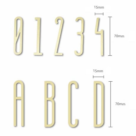sign-03001　70mm Uppercase Brass Letters