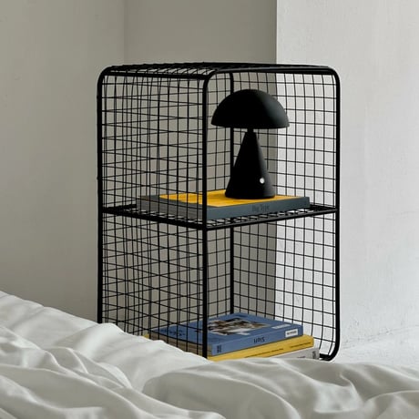 rack-03061　Black Steel Mesh 2Tier Rack with Stand