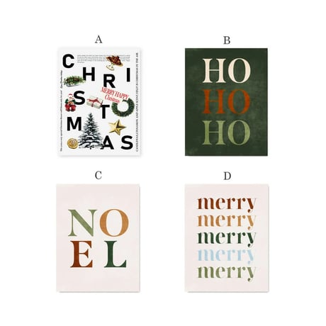 poster-03128　Graphic Xmas Christmas Poster WWith Silver Frame 50×40