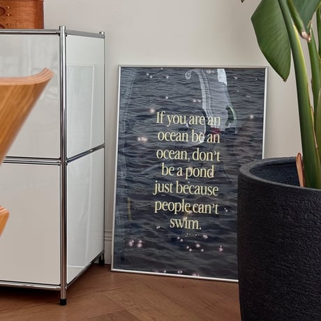 poster-03177　If you're an Ocean, Be an ocean Silver Frame Art Poster 70×50