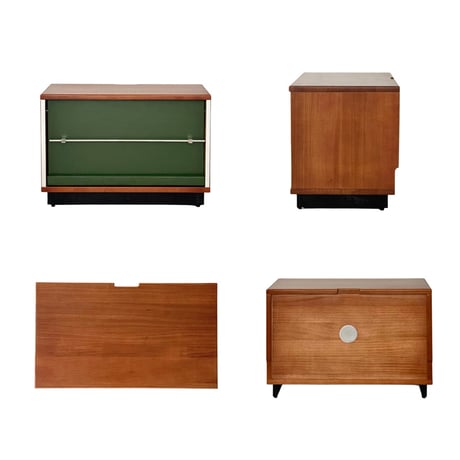 rack-03119　Natural Wood Flapcabinet Green