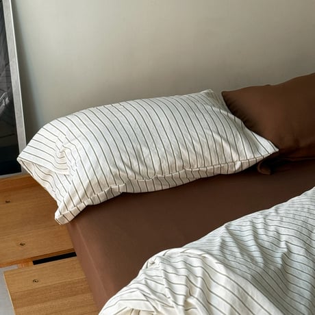 beddingsets-03152　brown×cream Stripe Bedding Set