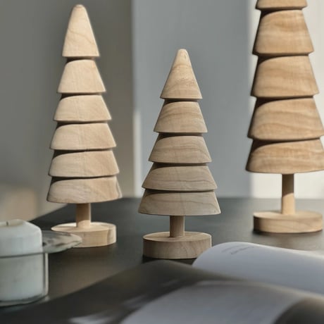 tree-03004　Natural Wood Tabletop Christmas Tree