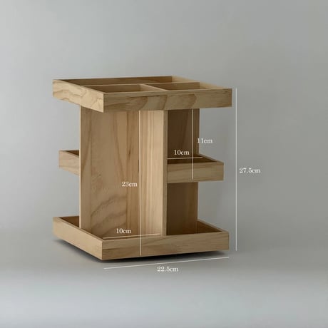rack-03098　Natural Wood 360 Degree Rotating Desktop Storage Rack