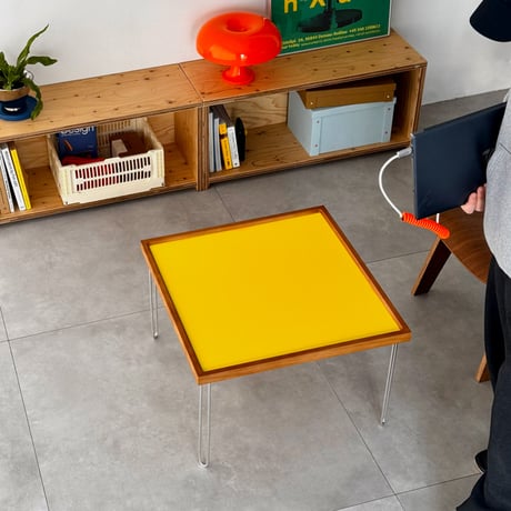 table-03219　Natural Wood Color Top Square Coffee Table 60×60cm