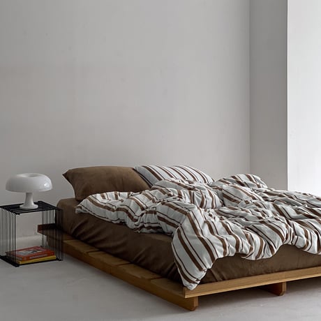 beddingsets-03061　Mint×Brown Warm Stripe Bedding Sets