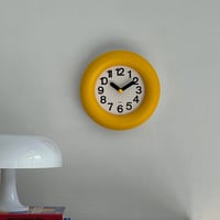 clock-03074　Yellow Round Chavi Frame Wall Clock