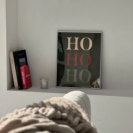 poster-03128　Graphic Xmas Christmas Poster WWith Silver Frame 50×40