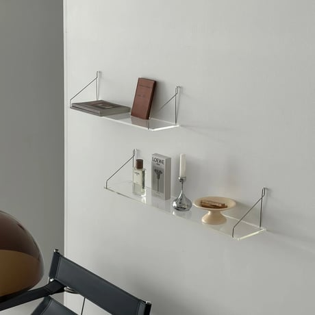 shelf-03030　Hang Silver Clear Wall Shelf 60cm/80cm