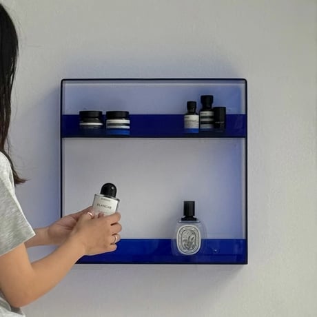 wallrack-03057　Color Acrylic Open Wall Shelf 2Tier