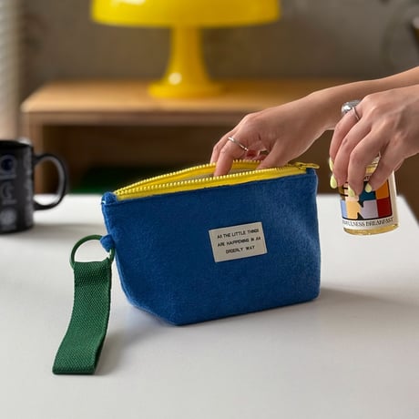 pouch-03004　Pile Fabric Pouch with Hand Strap