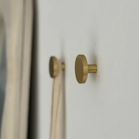 wall-03028　Satin Finish Brass Round Wall Hook A 3.3cm
