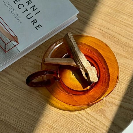 candle-03107　Ring Handle Glass Candle Holder