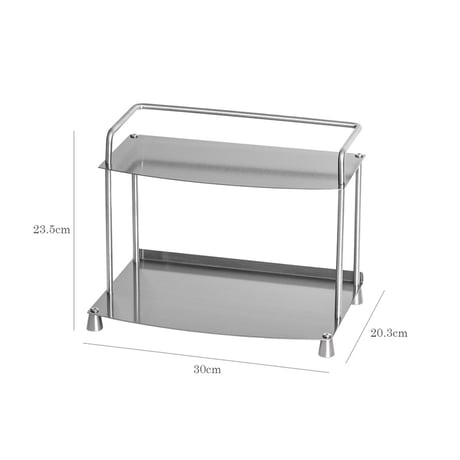 rack-03114　Stainless Steel Hairline Finish 2 Tier Flame Display Rack