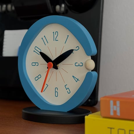 clock-03114　Brown / Blue Nuance Design Table Clock Silent