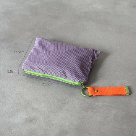 stationery-03038　Plaid Pattern Pencil Case Multi-Pouch with Strap