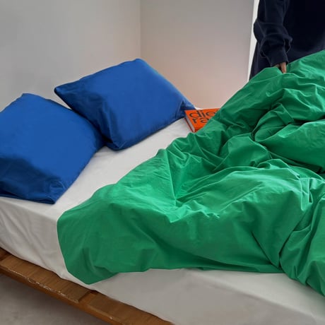 beddingsets-03027　Blue Pillow×Green Cover Plain Bedding Sets