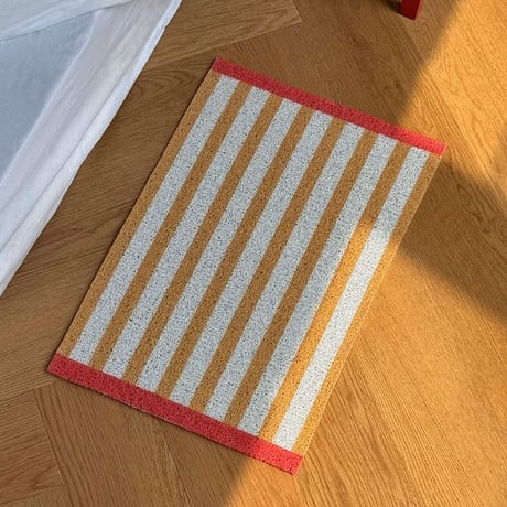 mat-03082　Multi Stripe Yellow Red Door Mat