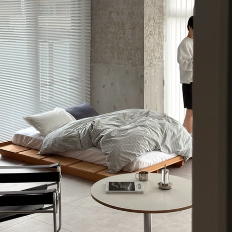 beddingsets-03119　Gray & White Stripe Washed Cotton Duvet Cover Set