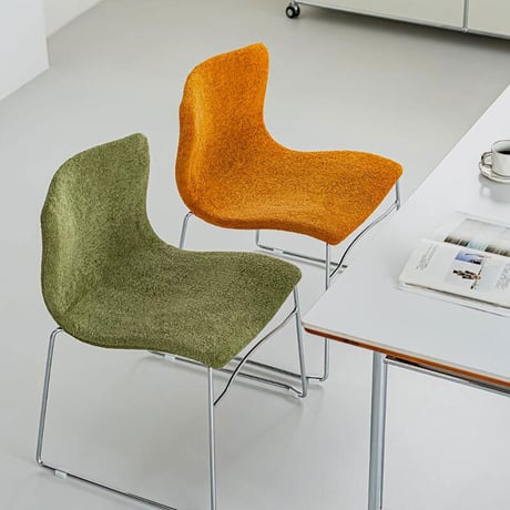 chair-03116　Color Bouclé Stacking Chair