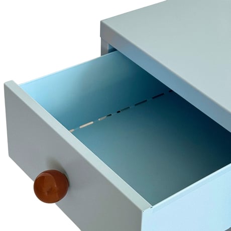 chest-03004　Blue × Brown Steel Chest with Casters 3 Tiers