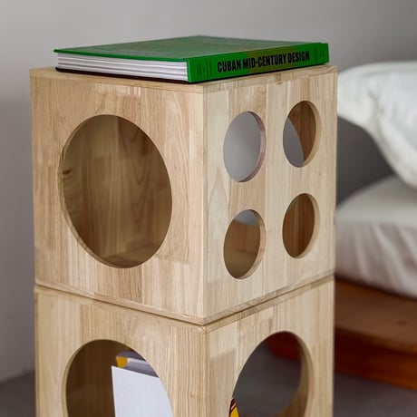 stool-03064　Outcut Unit Box Natural Wood Display Box