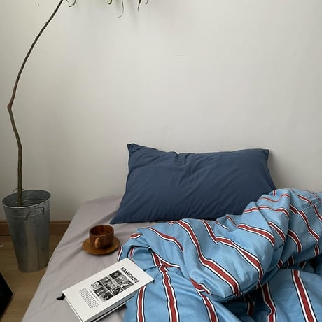sheet-03001　Blue Chic Thin Stripe Duvet Cover