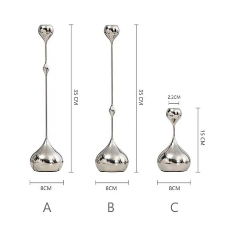 candle-03098　Drop Silver Candle Holder