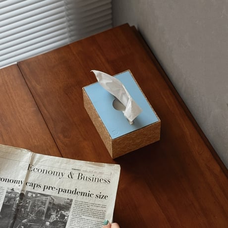 tissuebox-03090　Compact Size Cork Tissue Case