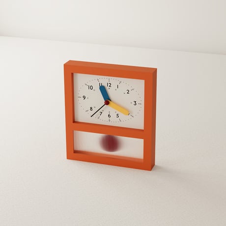 clock-03118　Orange frame Pendulum wall clock Silent