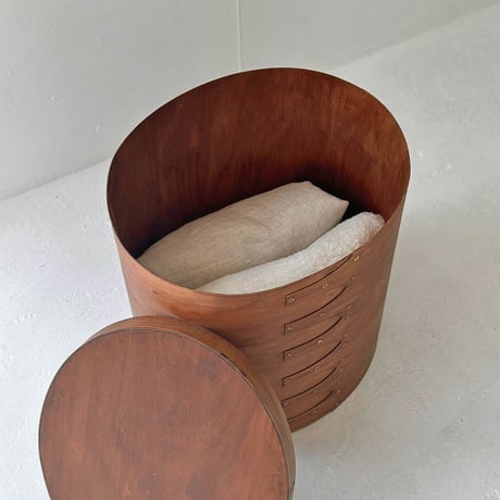 table-03102　Natural Wood SHAKER BOX Side Table Brown