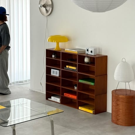 rack-03106　Natural Wood Bookshelf Table Bench