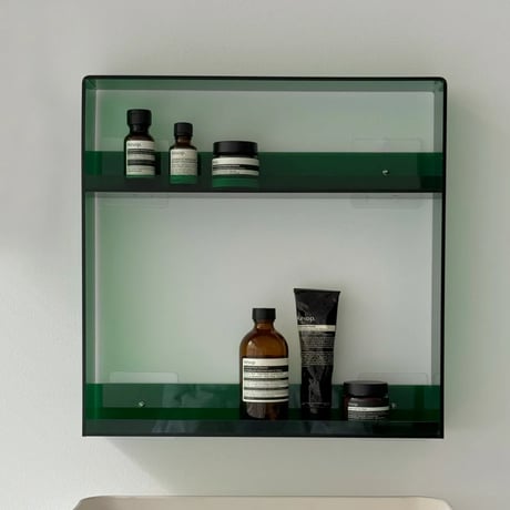 wallrack-03057　Color Acrylic Open Wall Shelf 2Tier