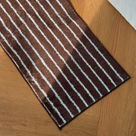 rug-03096　Brown × Blue Chalk Stripe Rug 40×120cm / 60×160cm