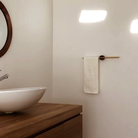 wall-03064　Gold x Wood Pattern Towel Hanger Wall Hanger Bar