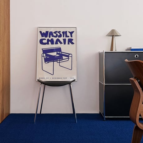 poster-03165　Wassily Chair Art Poster Blue 70×50cm