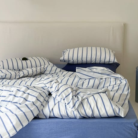 sheet-03007　Plain Blue Fitted Sheet